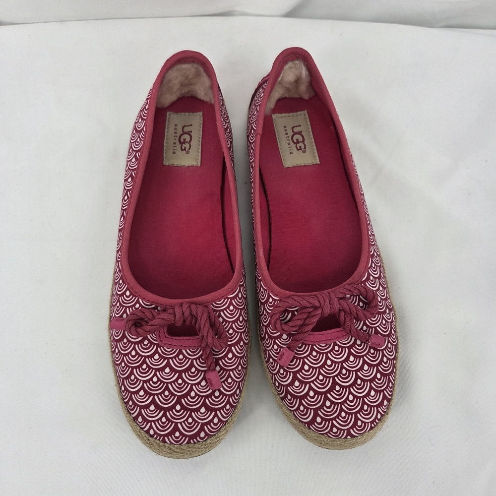 Ugg Australia Syleste Scallop Women's Pink Patterned Espadrilles Sz 8 - Picture 5 of 9